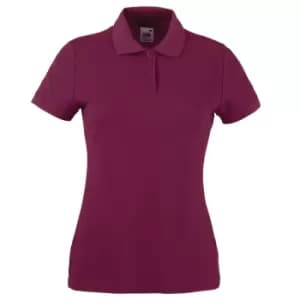 Fruit Of The Loom Womens Lady-Fit 65/35 Short Sleeve Polo Shirt (XL) (Burgundy)