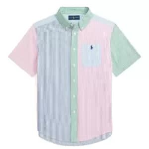 Polo Ralph Lauren Boys Poplin Colour Block Shirt - Blue