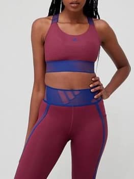 adidas Believe This Adilife Medium Support Bra - Dark Red, Dark Red Size XL Women