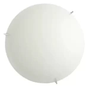 Nail 50cm Flush Ceiling Light, Opal Glass Shade