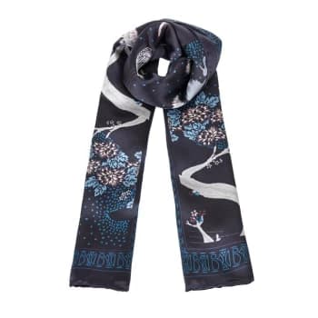 Biba BIBA Printed Silk Scarf - Crane Waves