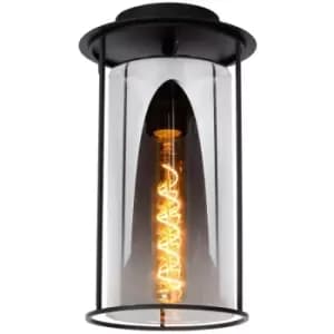 Lucide DOUNIA - Flush Ceiling Light - Ø17cm - 1xE27 - Black