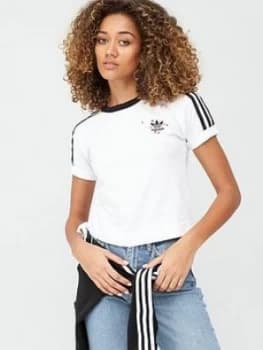 adidas Originals Short Sleeve T-Shirt - White, Size 12, Women