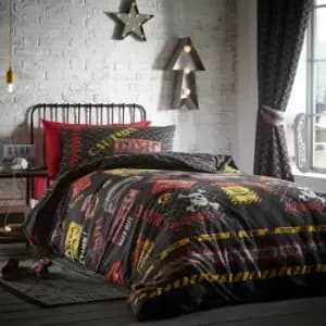 Boys Double Duvet Cover Set 'Toxic' Glow In The Dark Reversible Bedding Set