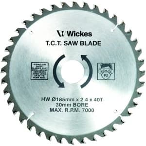 Wickes 40 Teeth Fine Cut Circular Saw Blade 185 x 30mm