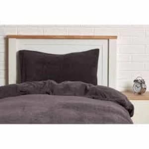 Sleepdown Charcoal Soft Teddy Fleece Duvet Set Single