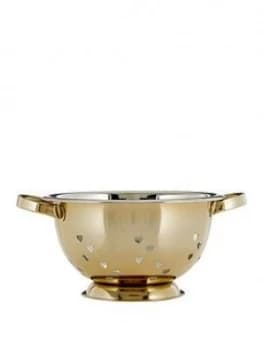 Premier Housewares Hearts Design Colander ; Gold