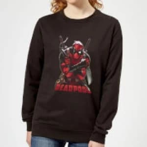 Marvel Deadpool Ready For Action Womens Sweatshirt - Black