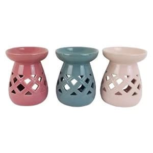 Pastels Cut Out Lattice Ceramic Oil and Tart Burner