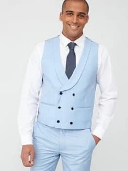 Skopes Double Breasted Sultano Waistcoat - Sky Blue