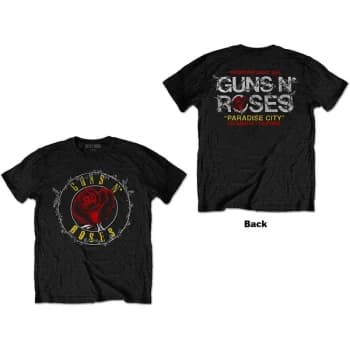 Guns N' Roses - Rose Circle Paradise City Unisex Large T-Shirt - Black