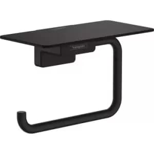 Hansgrohe AddStoris Roll Holder with Shelf Matt in Black Metal