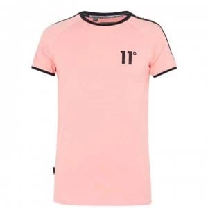 11 Degrees Taped Ringer T Shirt - Peach Melba
