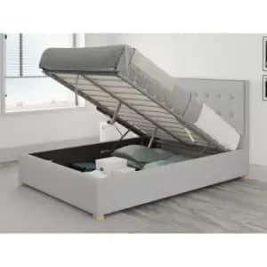 Presley Ottoman Upholstered Bed, Kimiyo Linen, Silver - Ottoman Bed Size King (150x200)