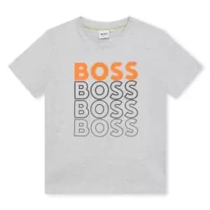 Boss Boss Multi Logo T-Shirt Junior Boys - Grey