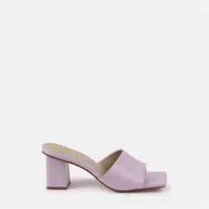 Missguided Square Toe Block Heel Mule - Purple