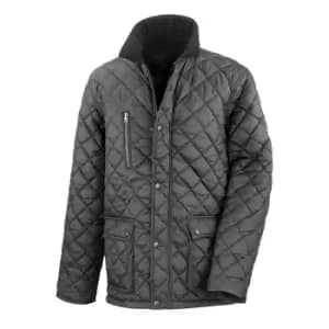 Result Mens Cheltenham Gold Fleece Lined Jacket (Water Repellent & Windproof) (3XL) (Black)