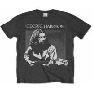 George Harrison Live Portrait Mens Charcoal T Shirt: X Large