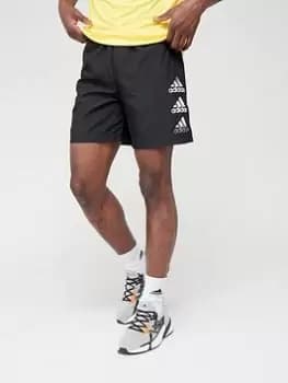 adidas Train D2M Stacked Logo Shorts - Black Size M Men