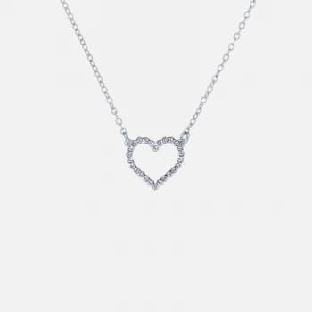 Ted Baker Womens Lendra: Crystal Heart Pendant - Silver Tone, Clear Crystal