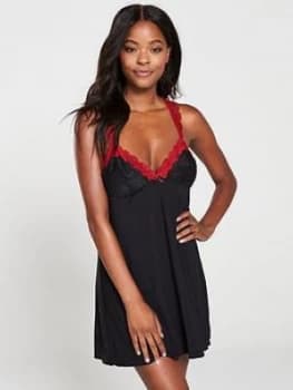 Pour Moi Allure Chemise - Black Red