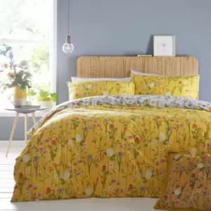 Fleura Floral Duvet Cover Set Yellow