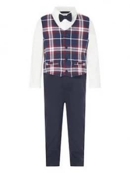 Monsoon Baby Boys Smart Check Romper - Navy