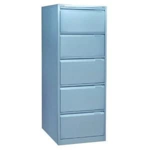 Bisley 5 Drawer Filing Cabinet Flush Fronted Goose Grey BS5EGY