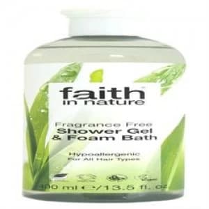 Faith in Nature Fragrance Free Shower Gel Foam Bath 400ml