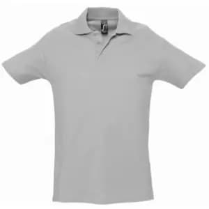 SOLS Mens Spring II Short Sleeve Heavyweight Polo Shirt (3XL) (Grey Marl)