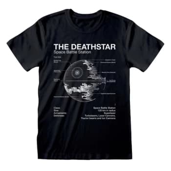 Star Wars - Death Star Sketch Unisex Large T-Shirt - Black