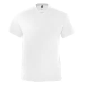 SOLS Mens Victory V Neck Short Sleeve T-Shirt (3XL) (White)