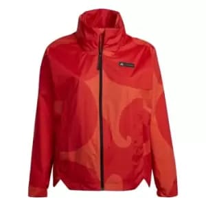 adidas Marimekko Traveer RAIN. RDY Jacket (Plus Size) Wome - Collegiate Orange / Lush Red