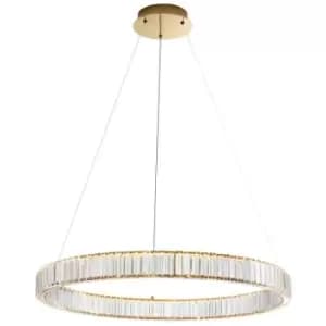 Netlighting Merano Kingston Integrated LED Pendant Ceiling Light Gold Metal, Cry