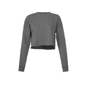 Bella + Canvas Ladies Cropped Sweatshirt (S) (Deep Heather)