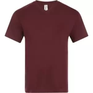 SOLS Mens Victory V Neck Short Sleeve T-Shirt (L) (Oxblood)