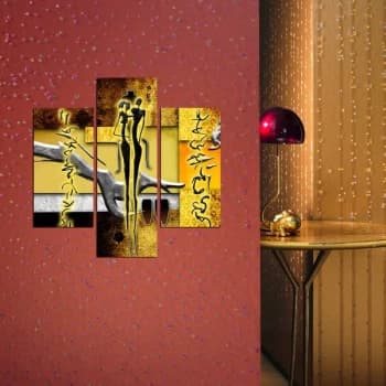 3MDF-086 Multicolor Decorative MDF Painting (3 Pieces)