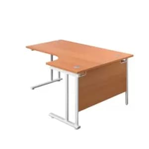 Tc 1600 x 1200 Twin Upright Right Hand Radial Desk Beech-white
