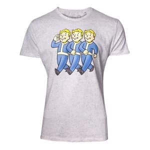 Fallout - Three Vault Boys Mens Large T-Shirt - White