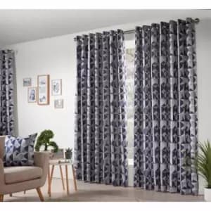 Essential Living Zandi 46" X 72" Navy Ring Top Curtains