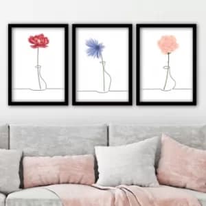 3SC103 Multicolor Decorative Framed Painting (3 Pieces)