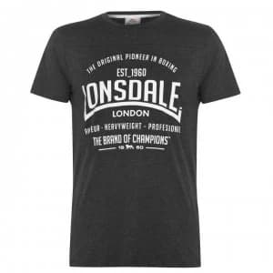 Lonsdale T Shirt Mens - Charcoal M