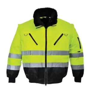 Portwest Hi Vis 3 in 1 Pilot Jacket Yellow / Black 3XL