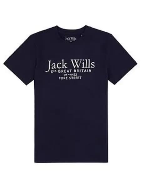 Jack Wills Navy Junior Script Printed T-Shirt