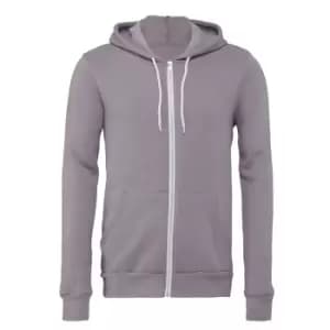 Bella + Canvas Adults Unisex Full Zip Hoodie (M) (Storm)