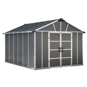 Palram Yukon 11 x 13 Shed with Floor - Dark Grey