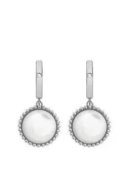 Hot Diamonds Mother of Pearl Circle Earrings, Silver, Women
