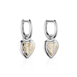Tempest Meadow Silver & Gold Plated Heart Lock Earrings