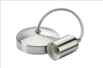 KnightsBridge 6" E27 Contemporary Pendant Set - Brushed Chrome