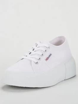 SUPERGA 2287 Cotw Chunky Plimsoll Trainer - White, Size 4, Women